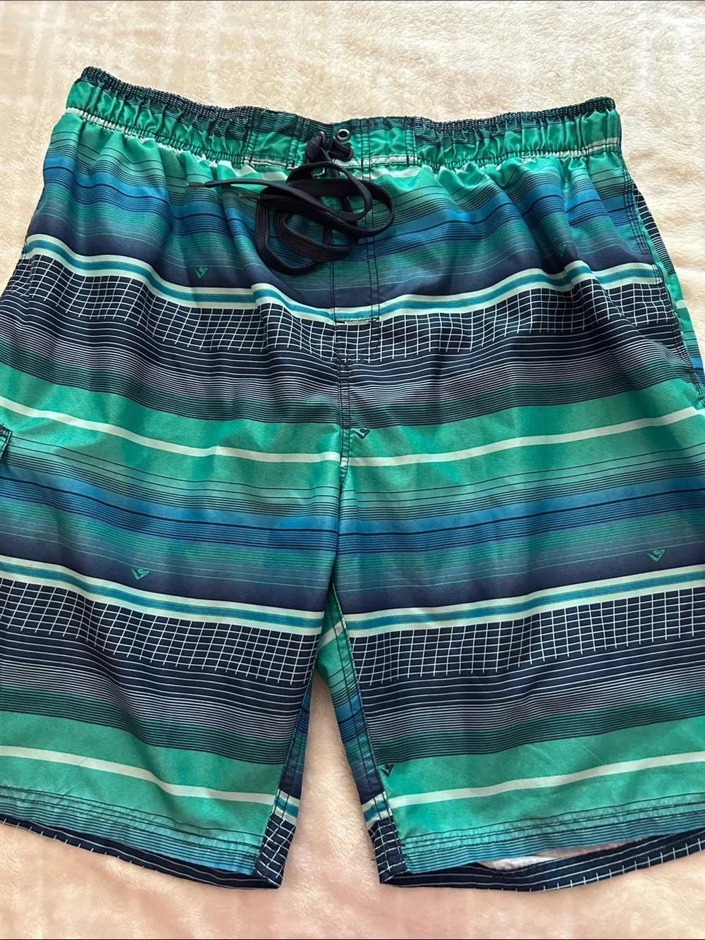 Kanu Surf Men's Wade Striped Swim Board Shorts, Size XXL